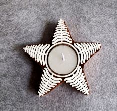 Handcrafted Wooden Star T Light Candle Set of 5